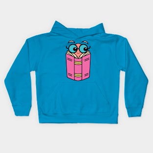 Cute Bookworm Reading A Book - PINKS Kids Hoodie